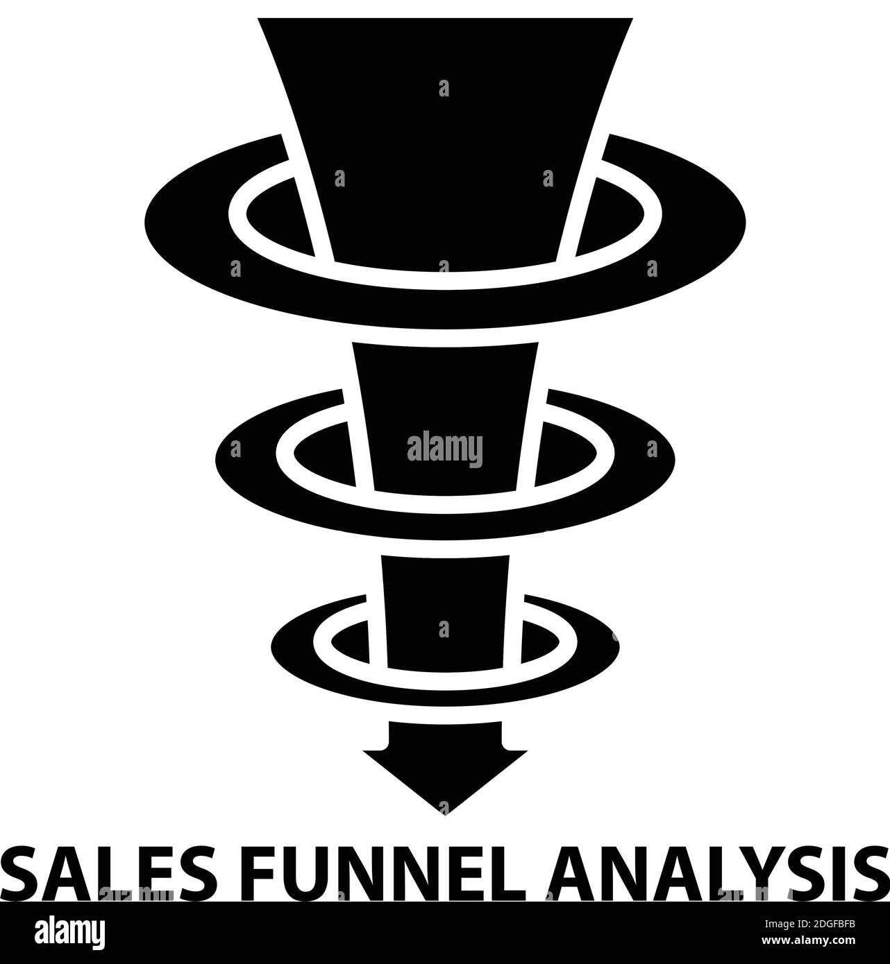 icône d'analyse de l'entonnoir de vente, signe vectoriel noir avec traits modifiables, illustration du concept Illustration de Vecteur