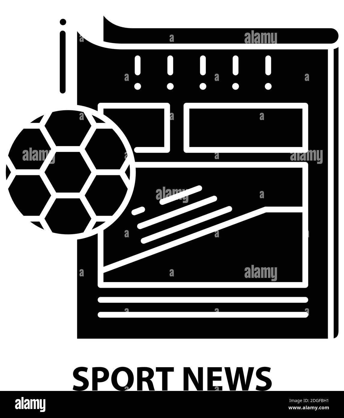icône d'actualités sportives, signe vectoriel noir avec traits modifiables, illustration de concept Illustration de Vecteur