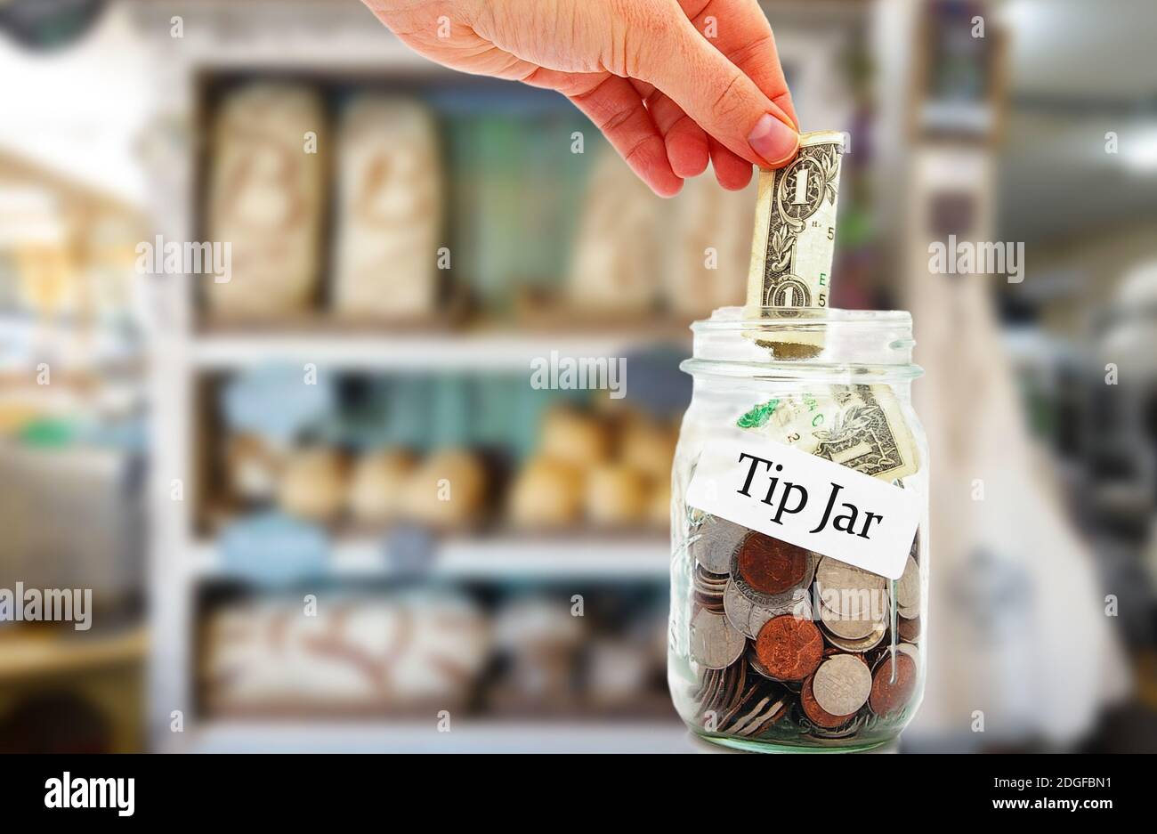 Conseil pot d'argent dans un restaurant Banque D'Images