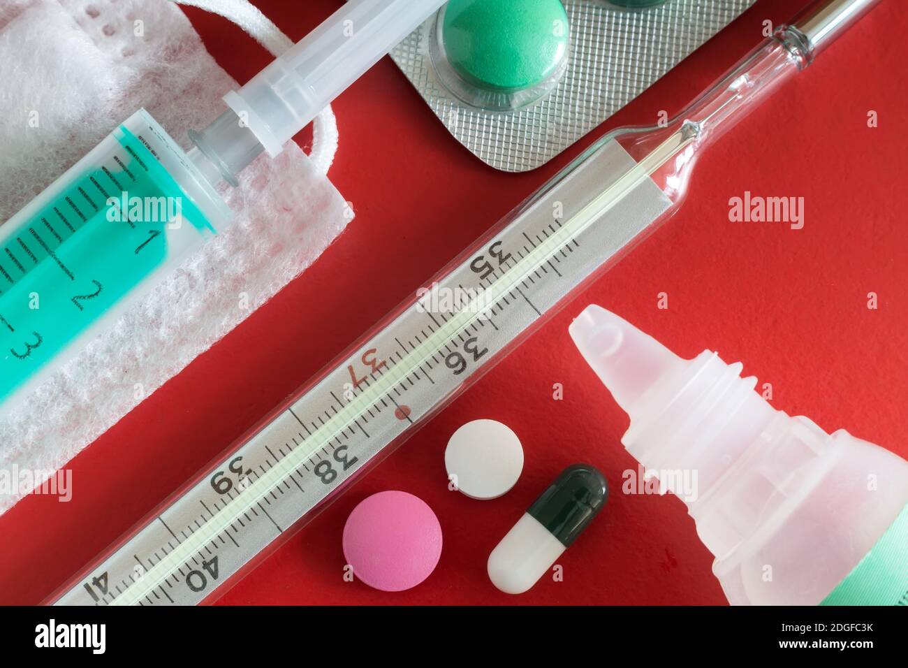 Articles pour le traitement de la grippe, les maladies respiratoires Banque D'Images