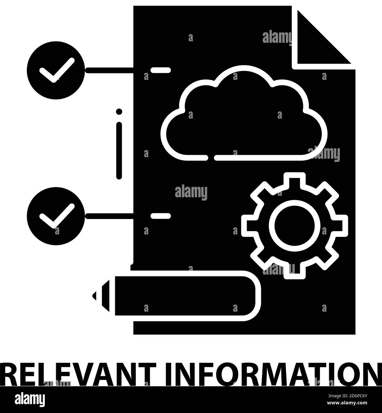 icône d'informations pertinentes, signe vectoriel noir avec traits modifiables, illustration de concept Illustration de Vecteur