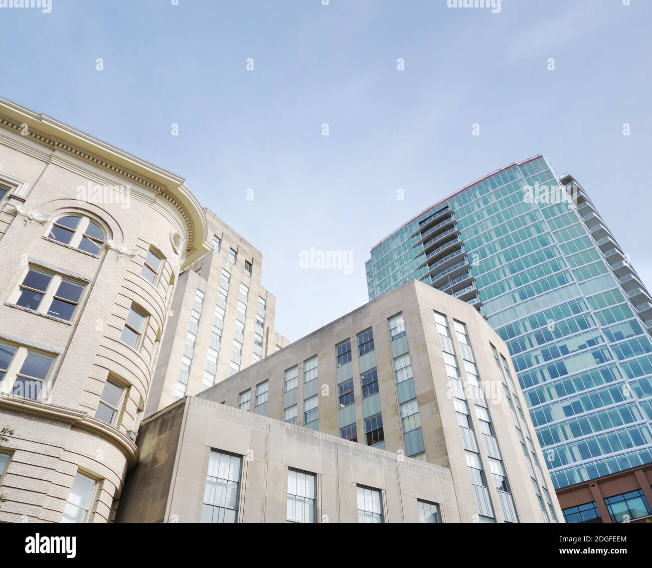 Vue sur le centre-ville de Durham en Caroline du Nord Banque D'Images