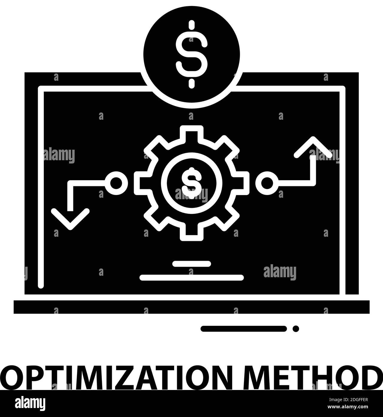 icône de méthode d'optimisation, signe vectoriel noir avec traits modifiables, illustration de concept Illustration de Vecteur
