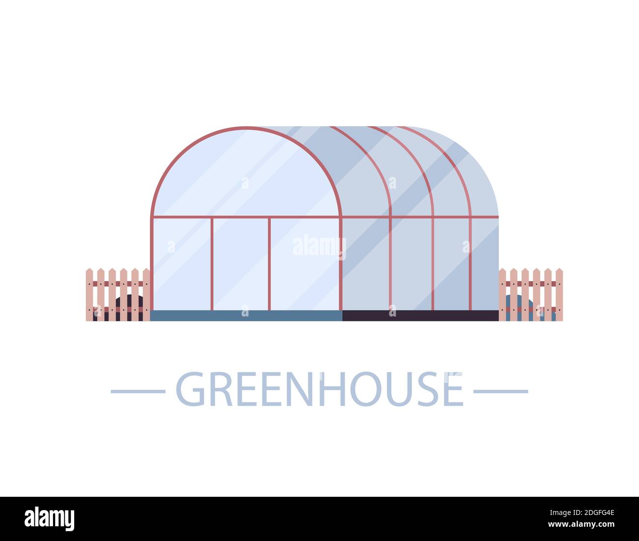 ferme serre bâtiment bio eco agriculture concept horizontal vecteur illustration Illustration de Vecteur