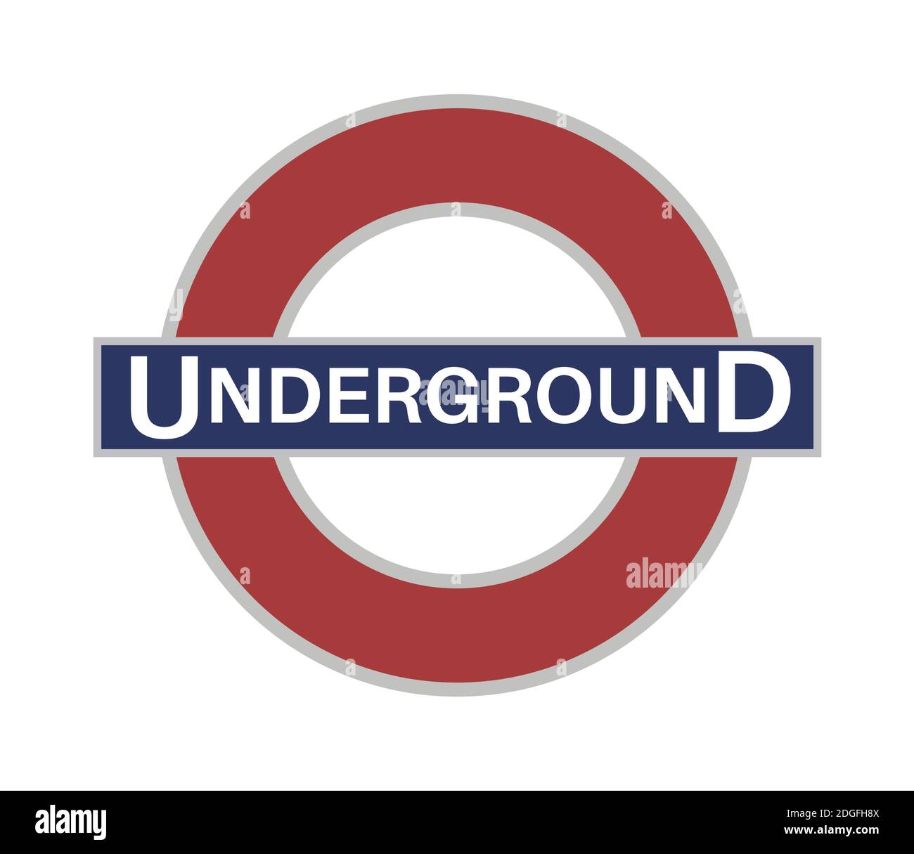 La célèbre illustration vectorielle du panneau de métro de Londres sur fond blanc. Illustration de Vecteur