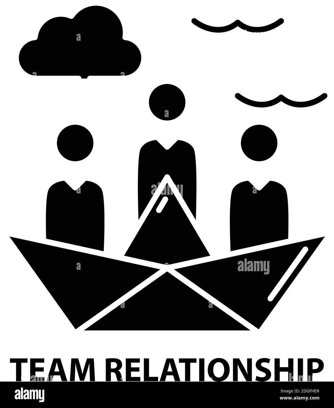 icône de relation d'équipe, signe vectoriel noir avec traits modifiables, illustration de concept Illustration de Vecteur