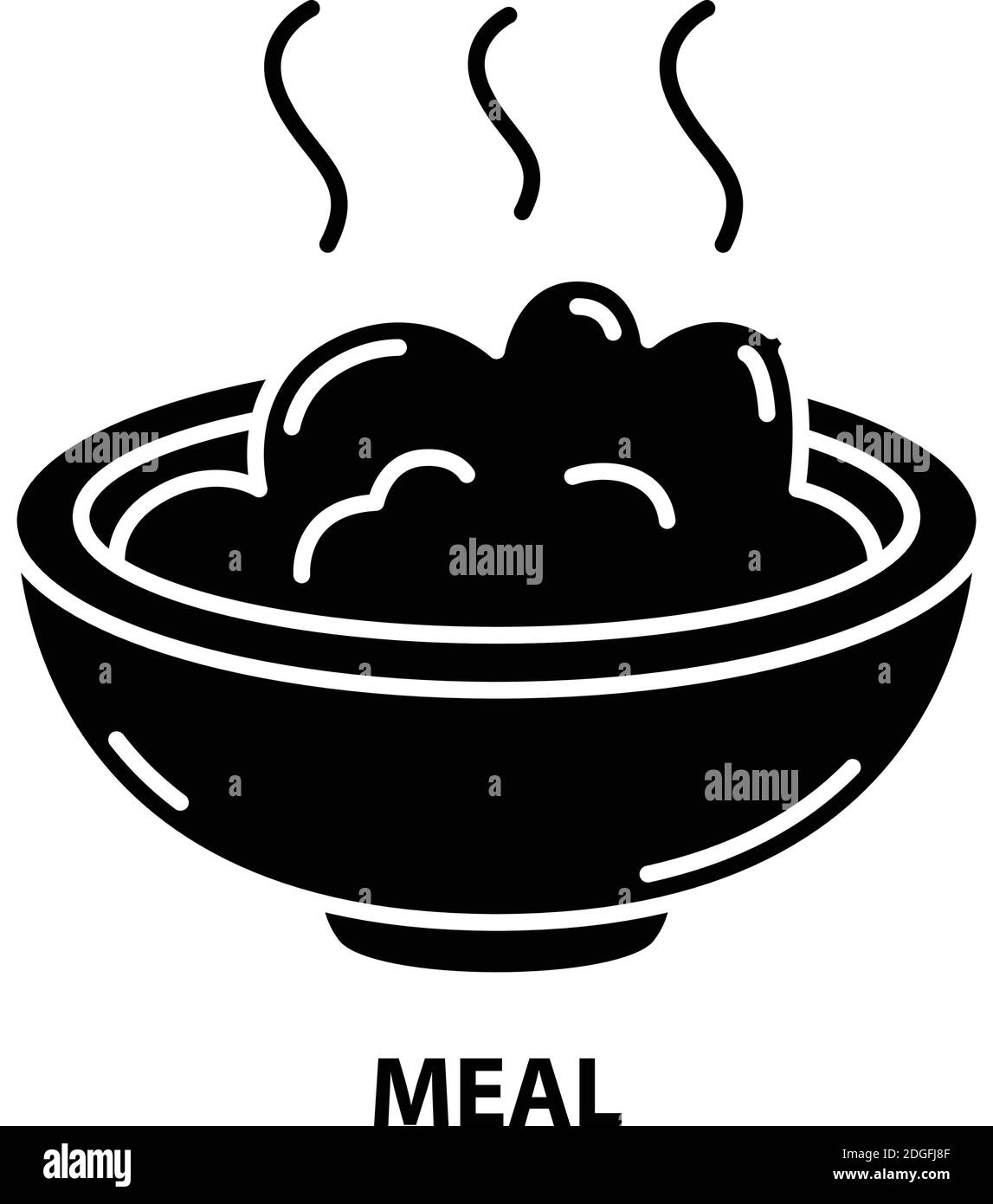 icône repas, signe vectoriel noir avec traits modifiables, illustration du concept Illustration de Vecteur