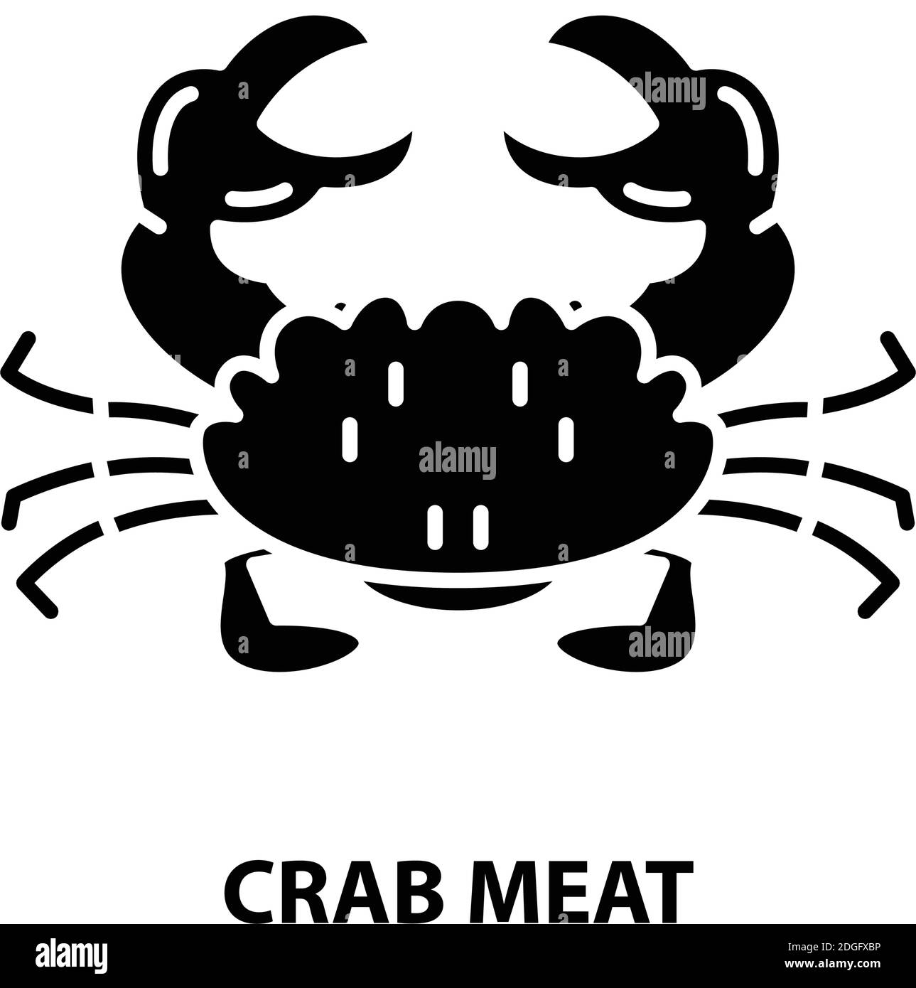 icône de viande de crabe, signe vectoriel noir avec traits modifiables, illustration du concept Illustration de Vecteur