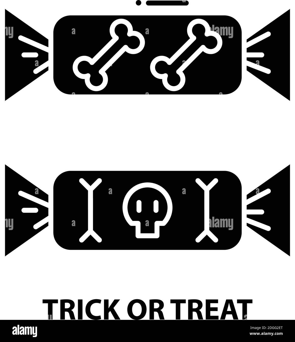 icône trick or treat, signe vectoriel noir avec traits modifiables, illustration de concept Illustration de Vecteur