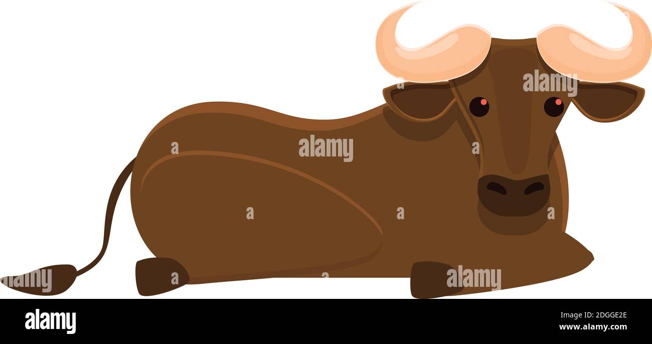 Icône REST wildebeest. Dessin animé de l'icône de vecteur de repos le plus sauvage pour la conception Web isolée sur fond blanc Illustration de Vecteur
