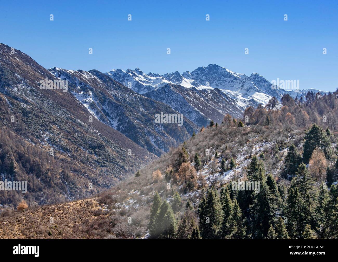 --FILE--le paysage de Partridge Mountain Scenic Area qui est situé dans la ville de Miyaluo au début de l'hiver, le comté de Li, ABA Tibétain et Qiang autonome pr Banque D'Images