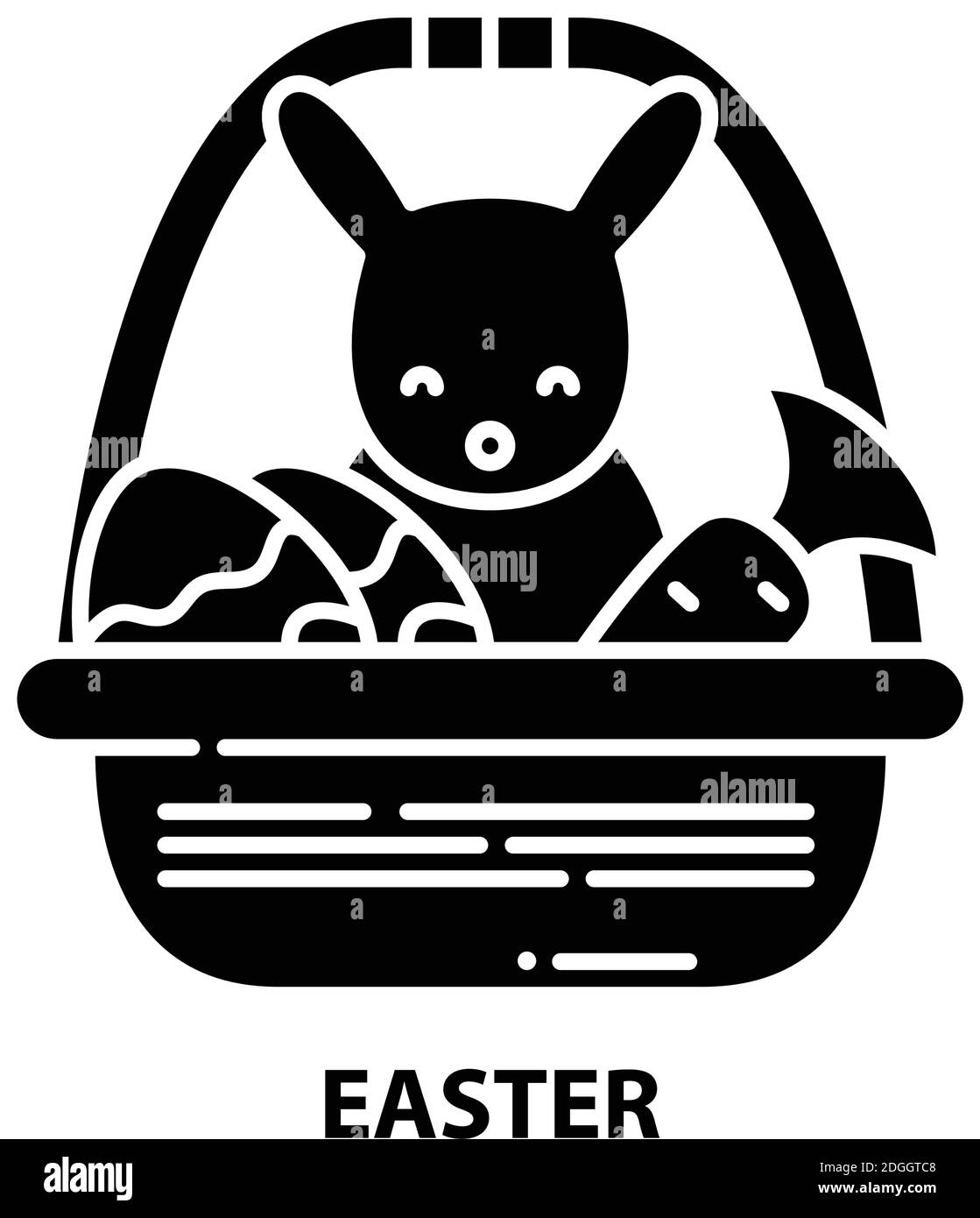 icône pâques, signe vectoriel noir avec traits modifiables, illustration de concept Illustration de Vecteur