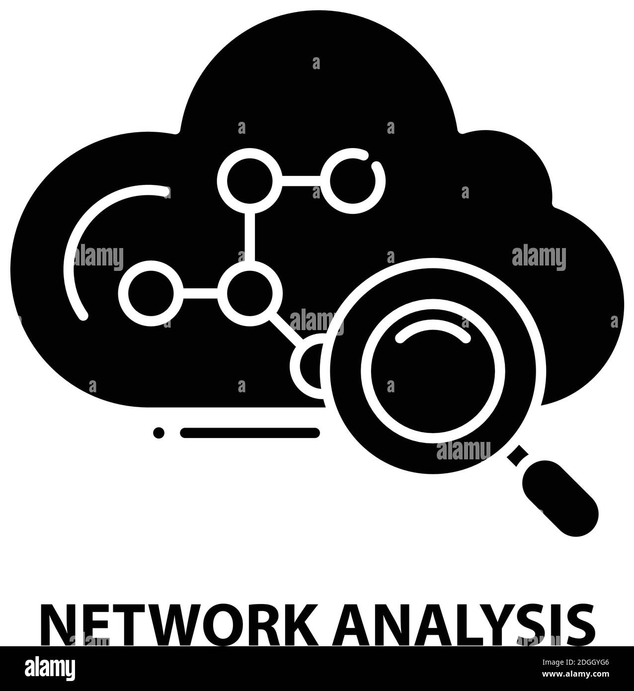 icône de symbole d'analyse réseau, signe vectoriel noir avec traits modifiables, illustration de concept Illustration de Vecteur