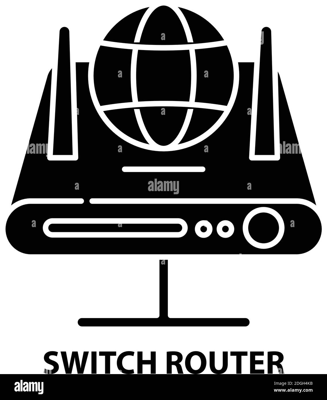 icône de routeur de commutateur, signe vectoriel noir avec traits modifiables, illustration de concept Illustration de Vecteur