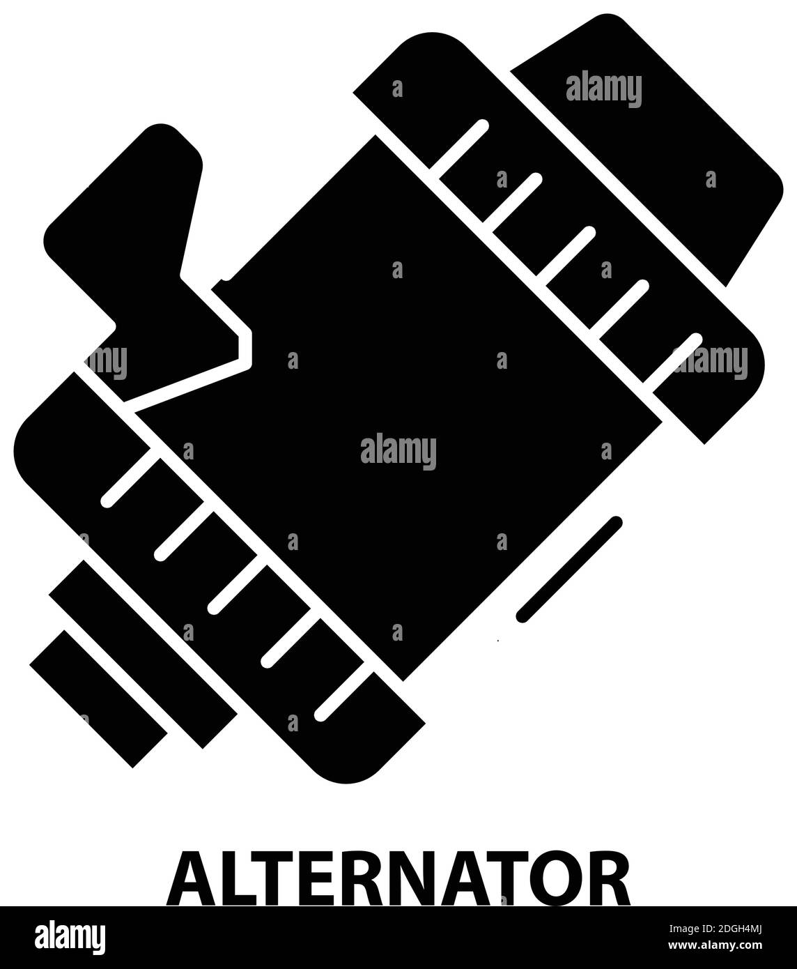 icône de l'alternateur, signe vectoriel noir avec traits modifiables, illustration du concept Illustration de Vecteur