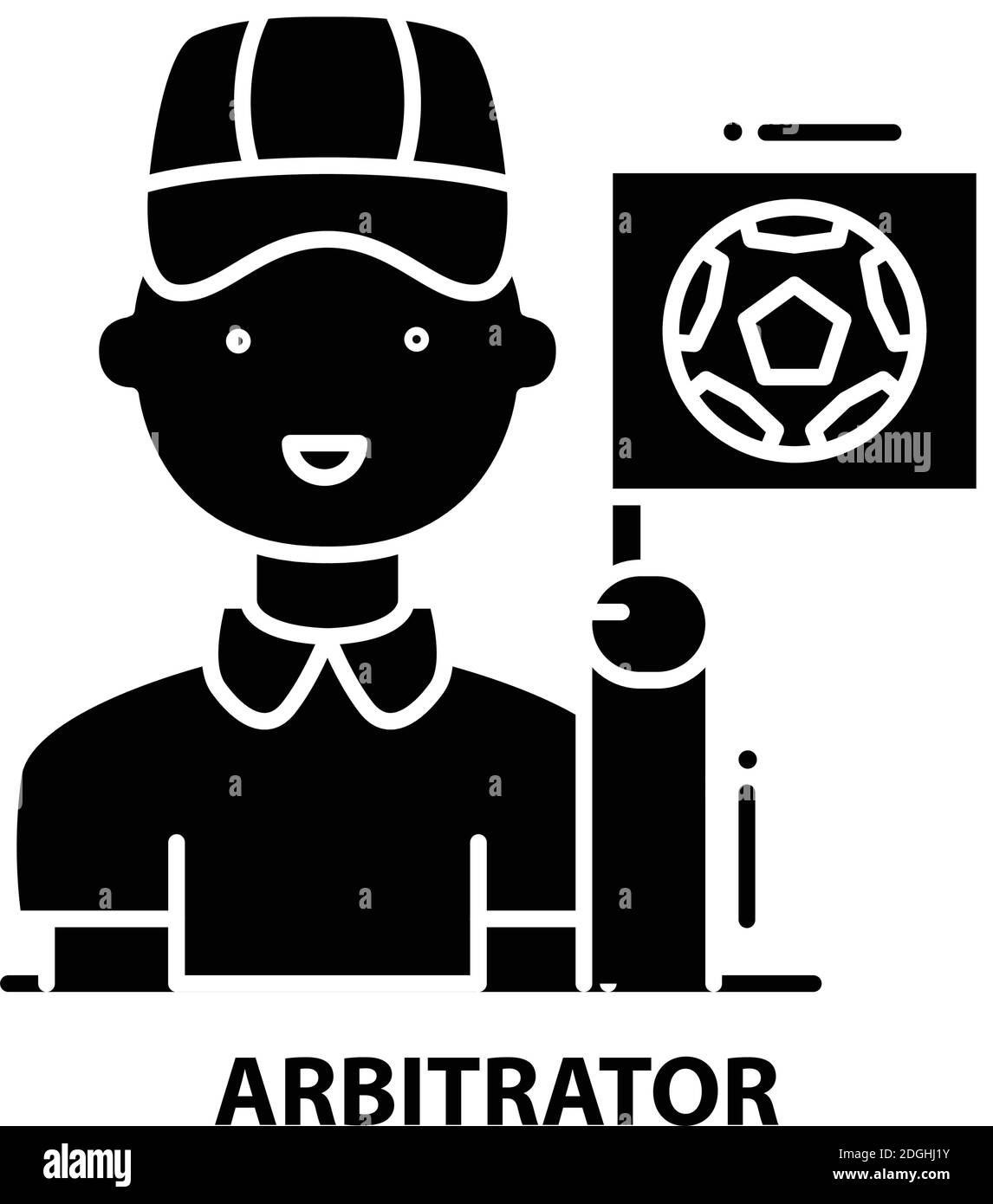 icône arbitre, signe vectoriel noir avec traits modifiables, illustration de concept Illustration de Vecteur