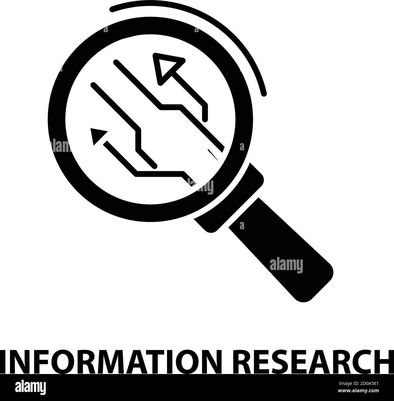 icône de recherche d'informations, signe vectoriel noir avec traits modifiables, illustration de concept Illustration de Vecteur