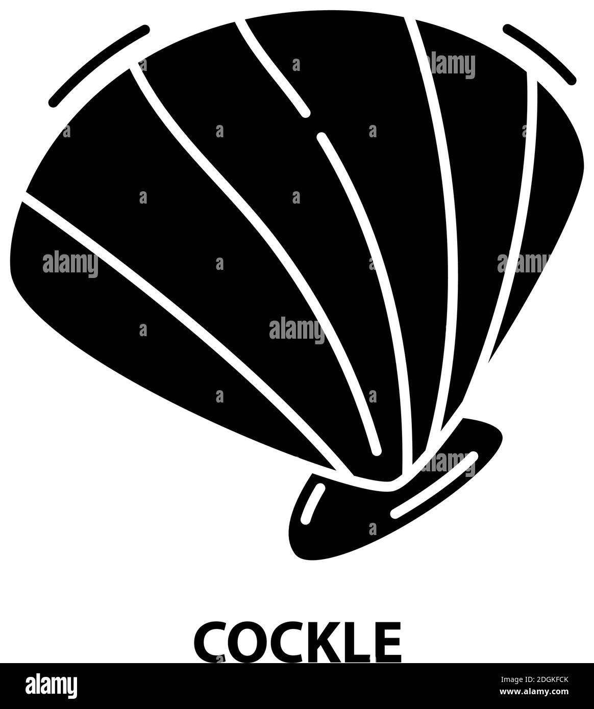 icône cockle, signe vectoriel noir avec traits modifiables, illustration de concept Illustration de Vecteur