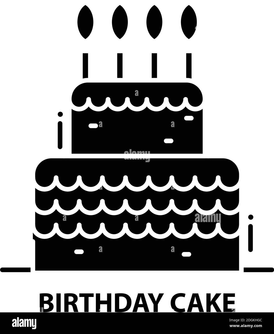 Icone Gateau D Anniversaire Signe Vectoriel Noir Avec Traits Modifiables Illustration De Concept Image Vectorielle Stock Alamy