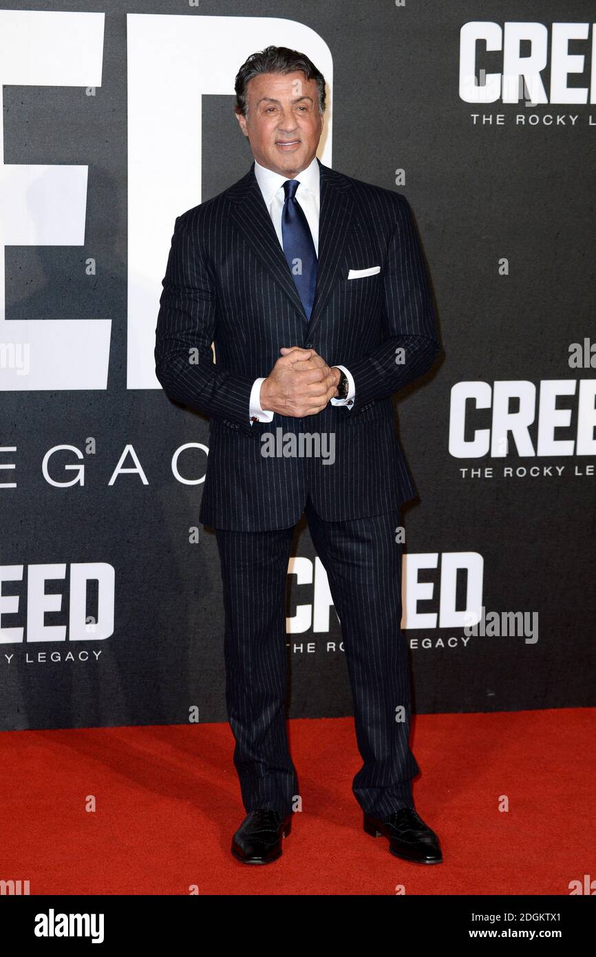 Sylvester Stallone assistait à la première européenne de Creed au Empire Cinema de Leicester Square, Londres. Banque D'Images