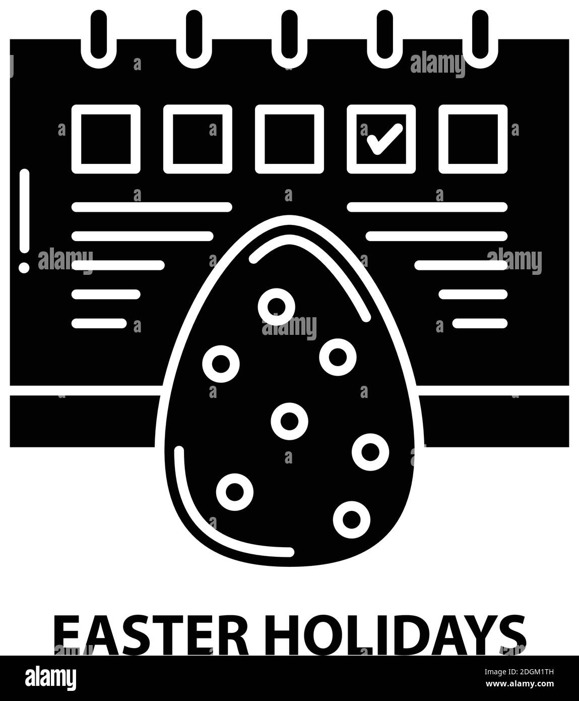 icône vacances de pâques, signe vectoriel noir avec traits modifiables, illustration concept Illustration de Vecteur