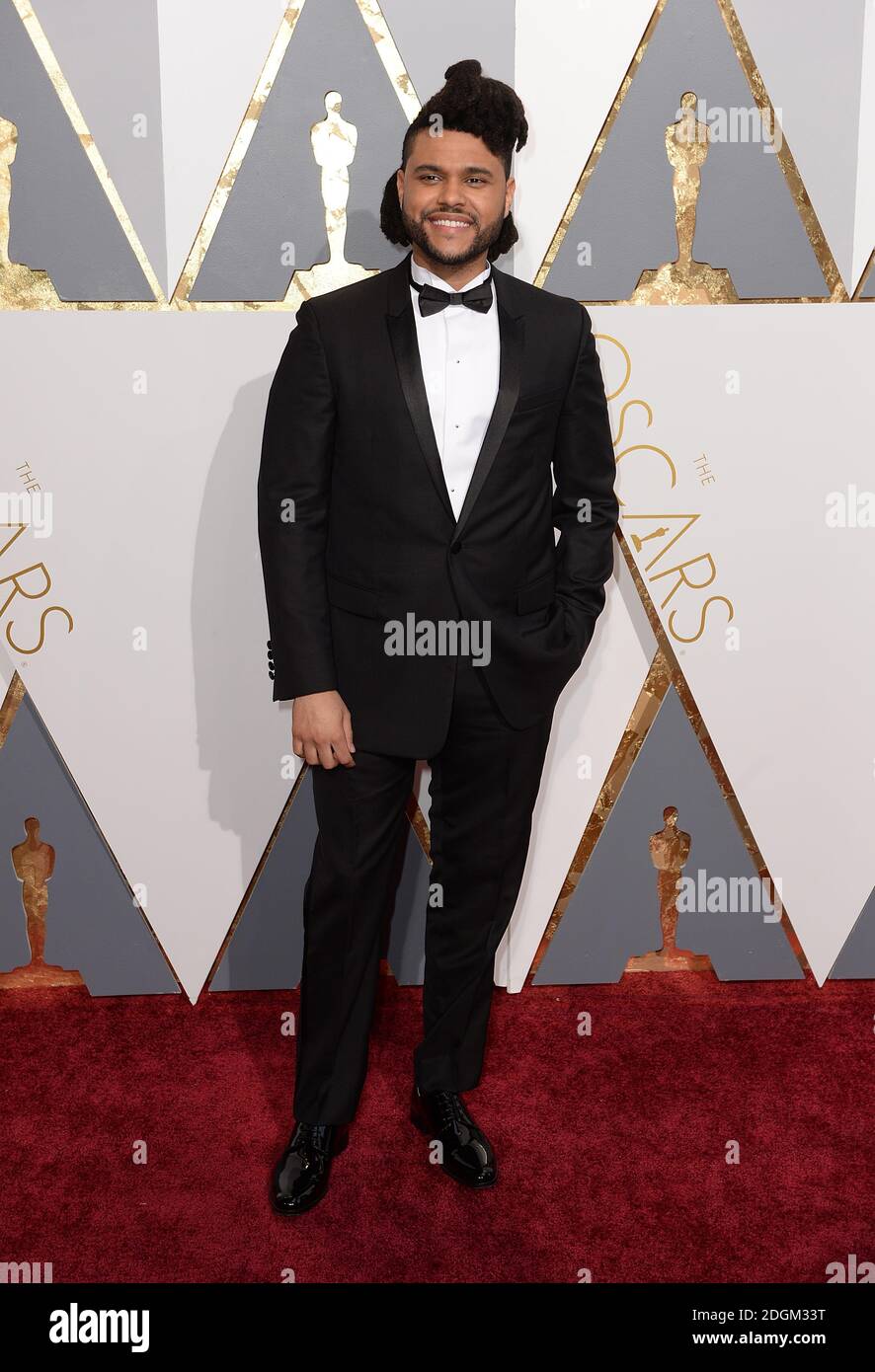 Le Weeknd arrive aux 88e Academy Awards qui se tiennent au Dolby Theatre à Hollywood, Los Angeles, CA, Etats-Unis, le 28 février 2016. Banque D'Images