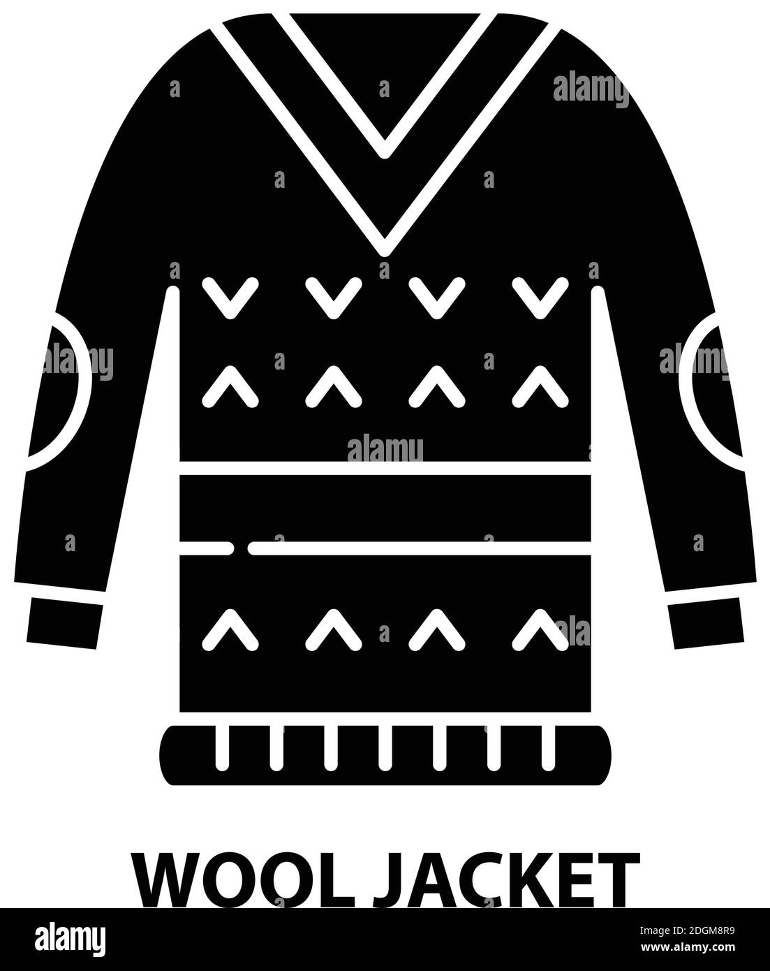 icône de veste en laine, signe vectoriel noir avec traits modifiables, illustration de concept Illustration de Vecteur