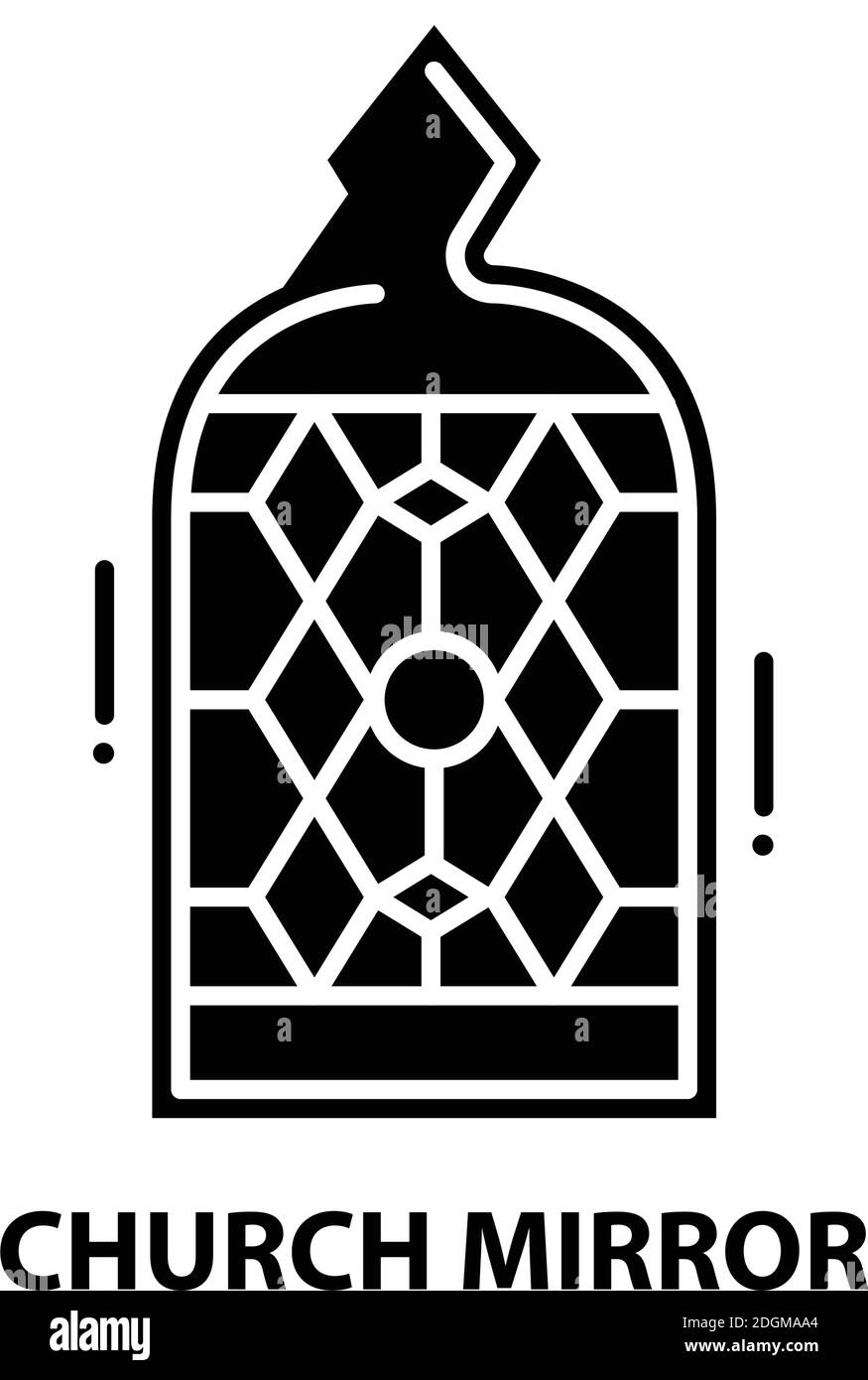 icône miroir de l'église, signe vectoriel noir avec traits modifiables, illustration de concept Illustration de Vecteur