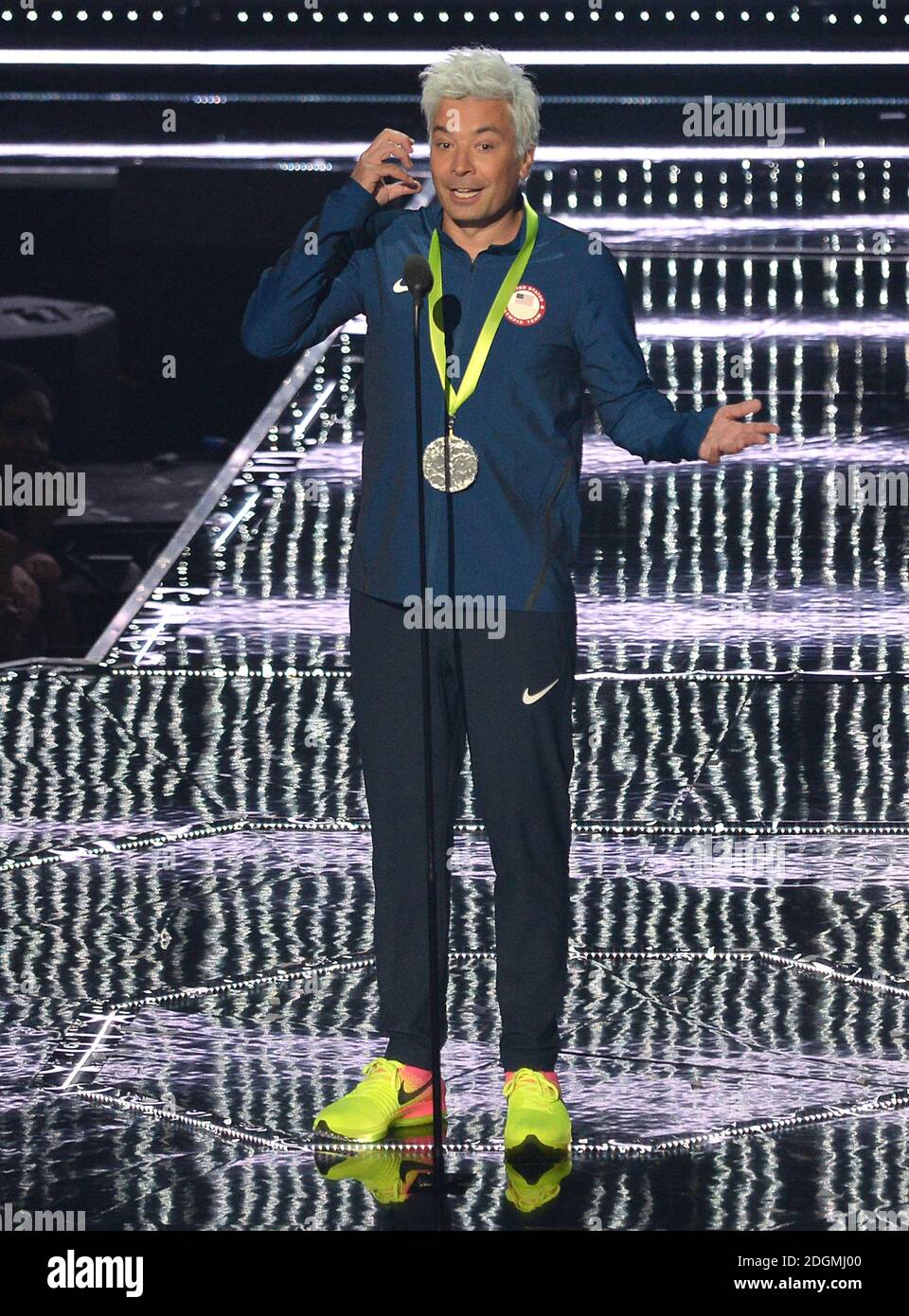 Jimmy Fallon au MTV Video Music Awards 2016, Madison Square Garden, New York City. Banque D'Images