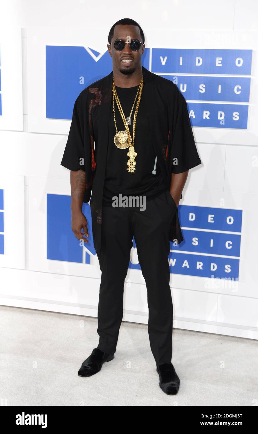 P Diddy arrivant à la MTV Video Music Awards 2016, Madison Square Garden, New York. Banque D'Images