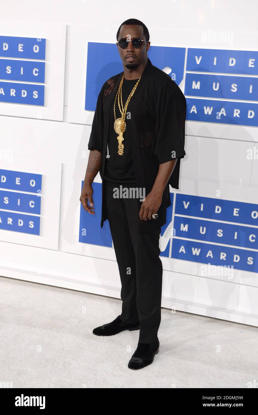 P Diddy arrivant à la MTV Video Music Awards 2016, Madison Square Garden, New York. Banque D'Images