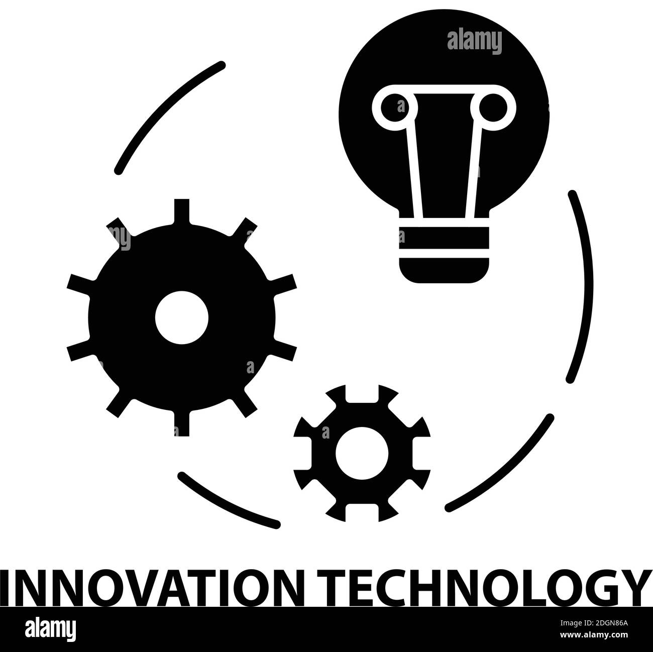 icône de technologie innovante, signe vectoriel noir avec traits modifiables, illustration de concept Illustration de Vecteur