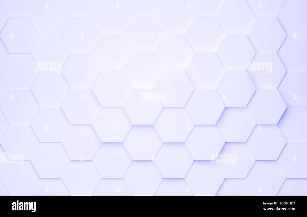 Arrière-plan hexagonal abstrait comme modèle - Illustration 3D Banque D'Images