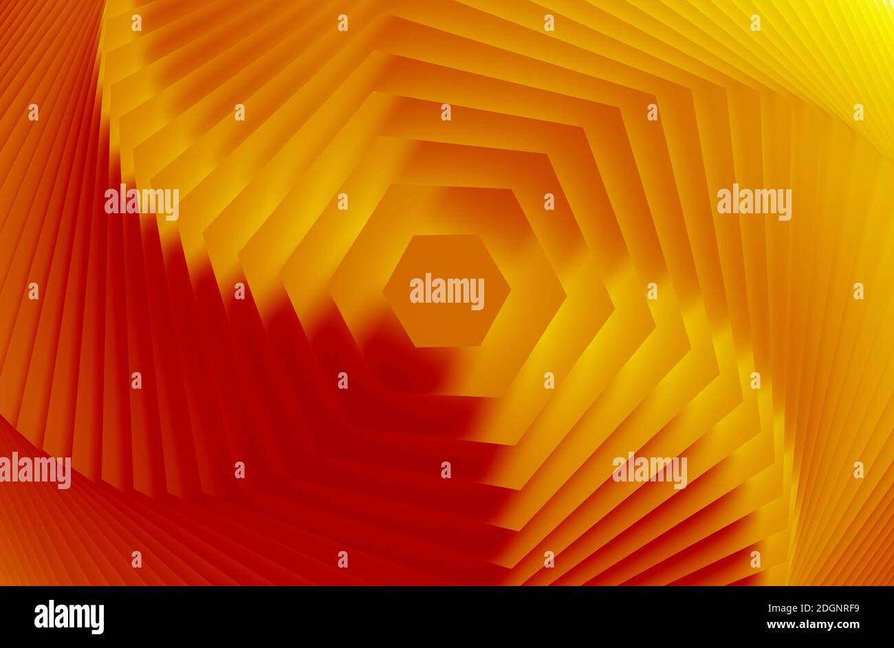 Arrière-plan hexagonal abstrait comme modèle - Illustration 3D Banque D'Images
