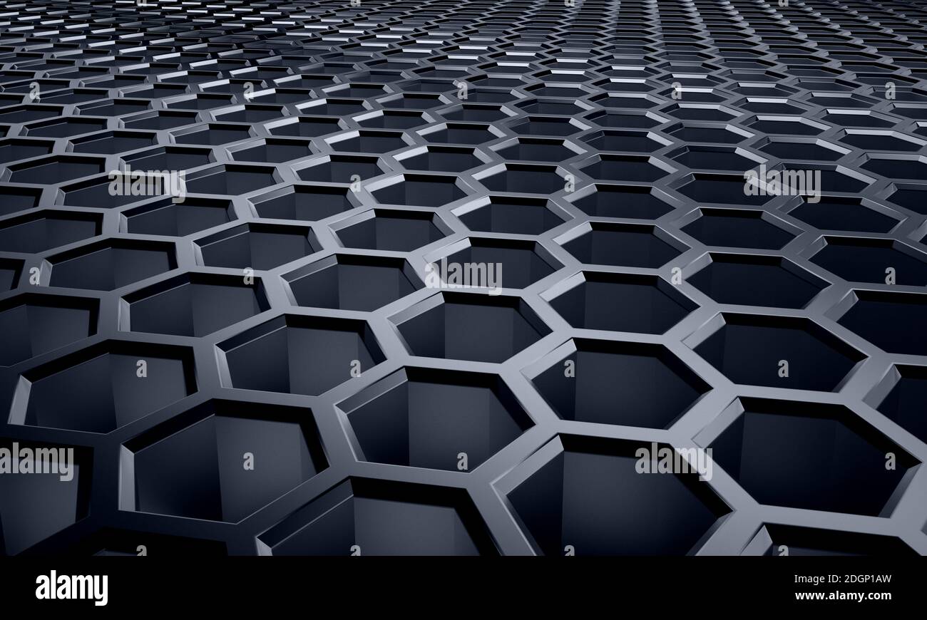 Motif hexagonal abstrait comme arrière-plan - Illustration 3D Banque D'Images
