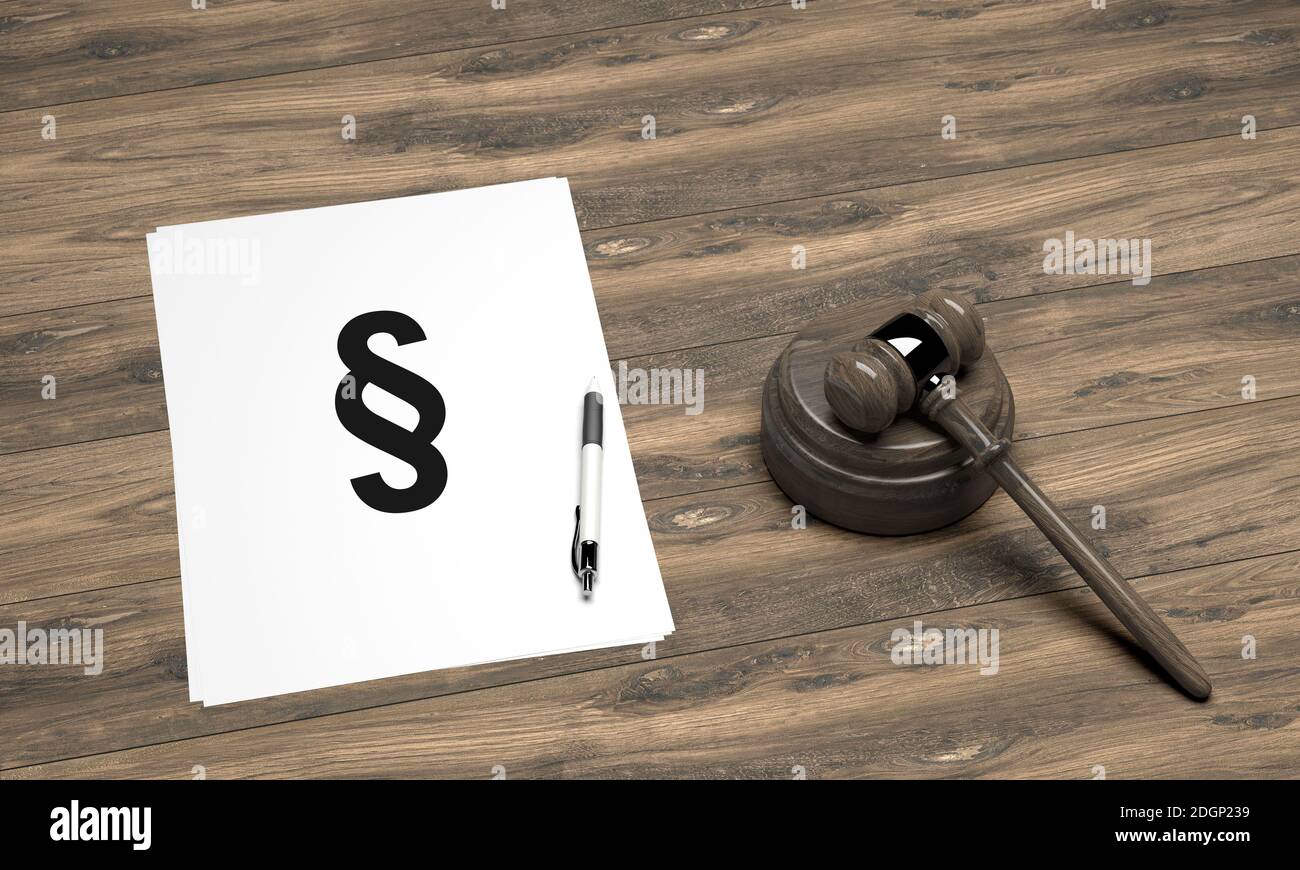 Symbole graphique de la loi sur la table - Illustration Banque D'Images