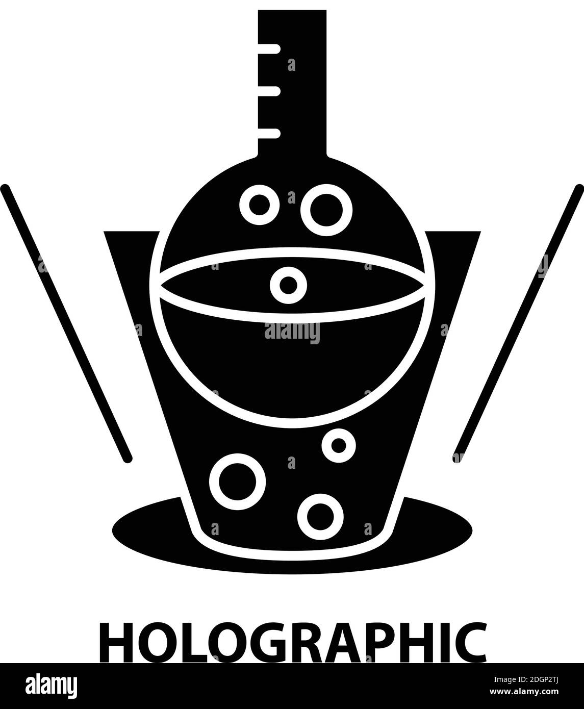 icône holographique, signe vectoriel noir avec traits modifiables, illustration de concept Illustration de Vecteur