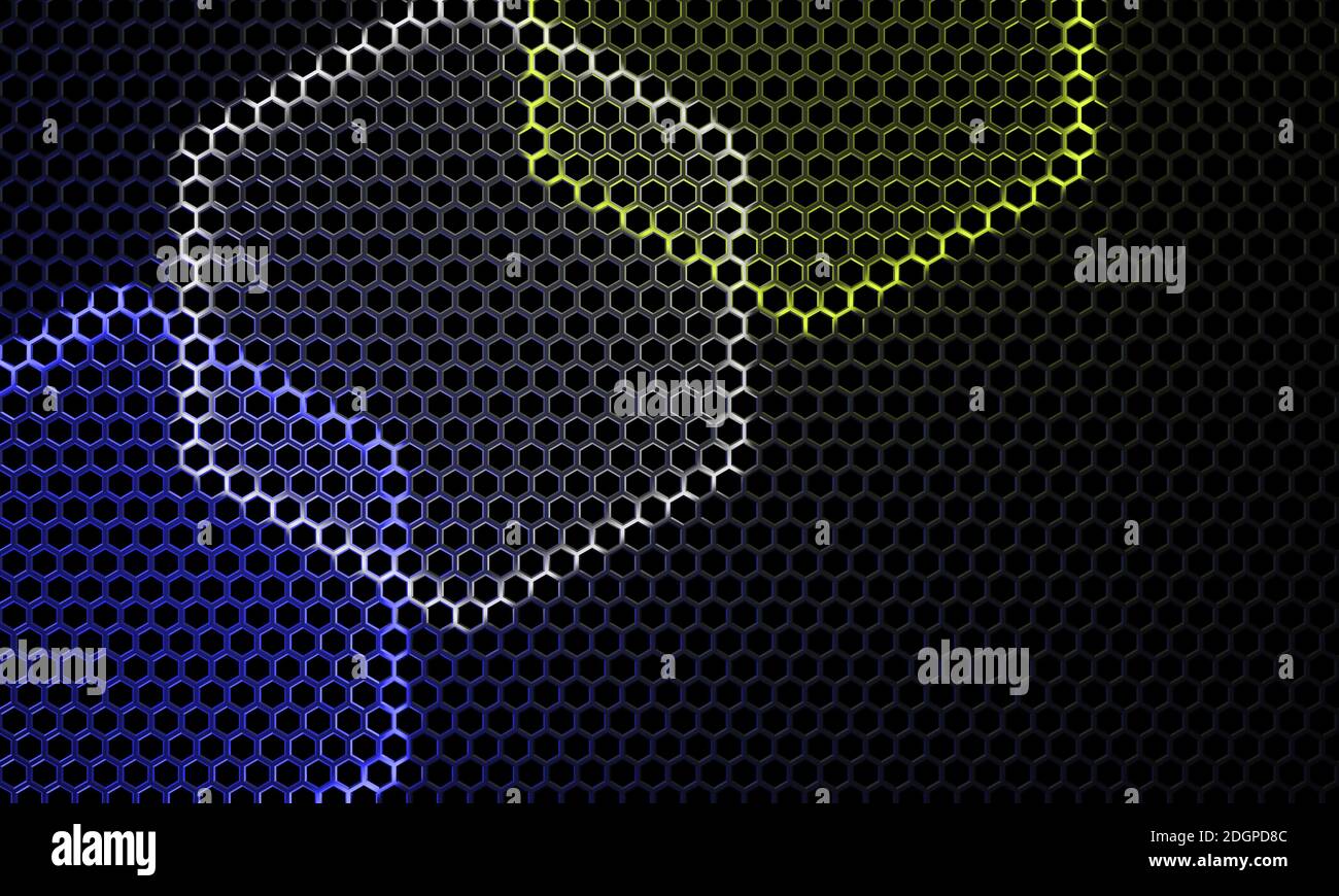 Motif hexagonal avec structure en fer - Illustration Banque D'Images