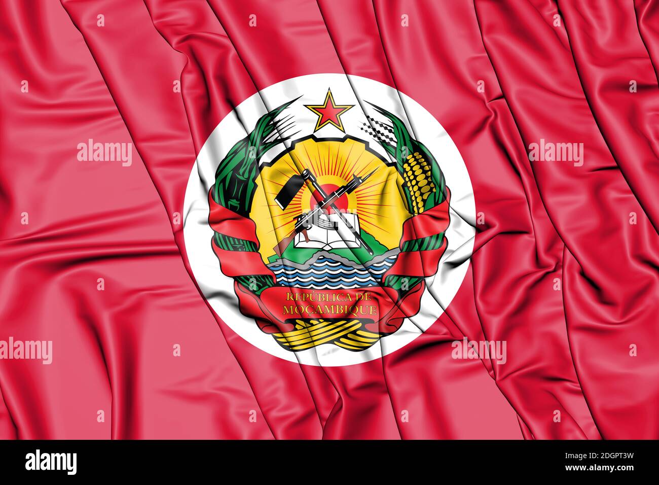 Presidential Standard 3D du Mozambique. 3D Illustration. Banque D'Images