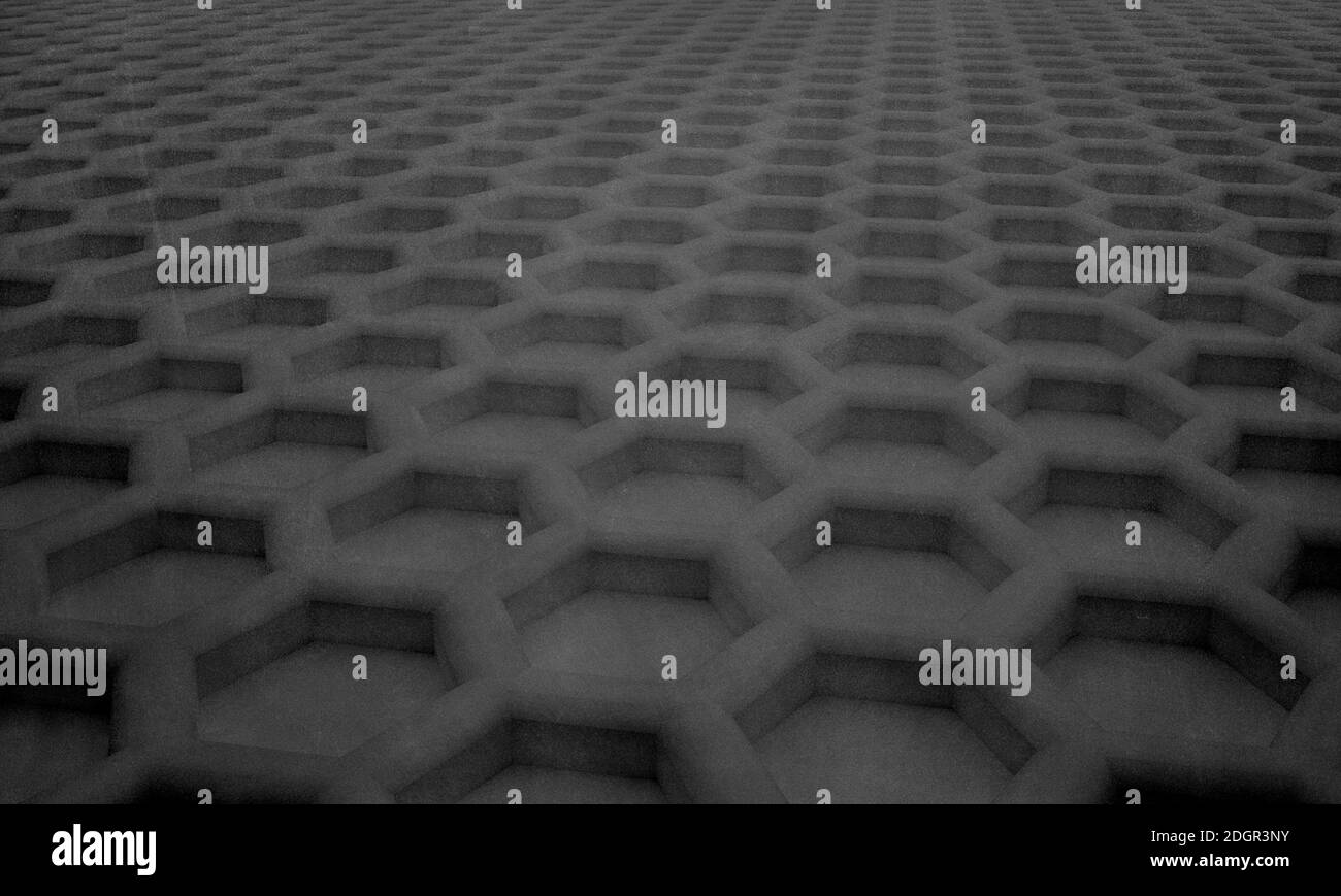 Motif hexagonal abstrait comme arrière-plan - Illustration 3D Banque D'Images