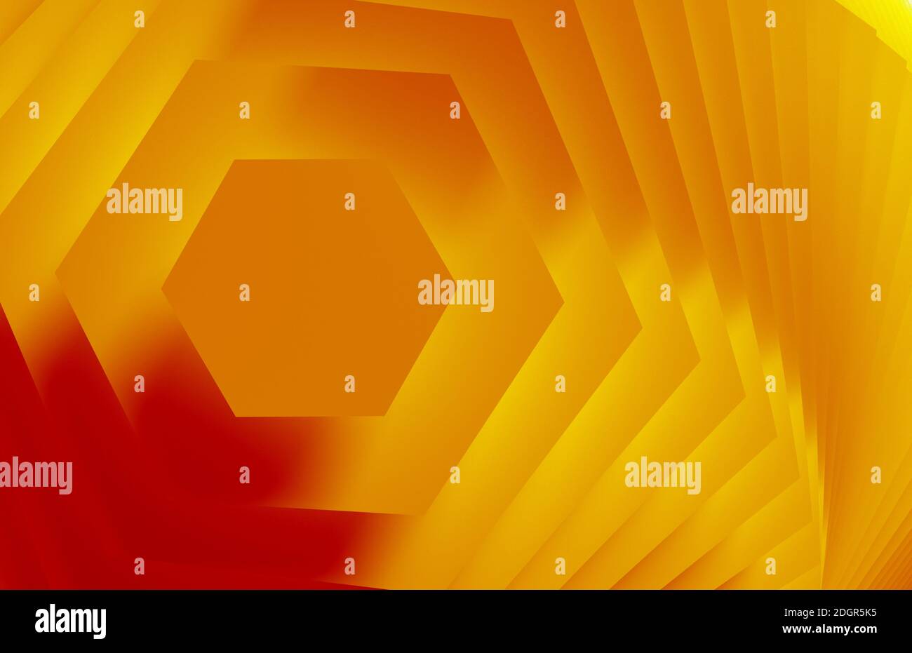 Arrière-plan hexagonal abstrait comme modèle - Illustration 3D Banque D'Images