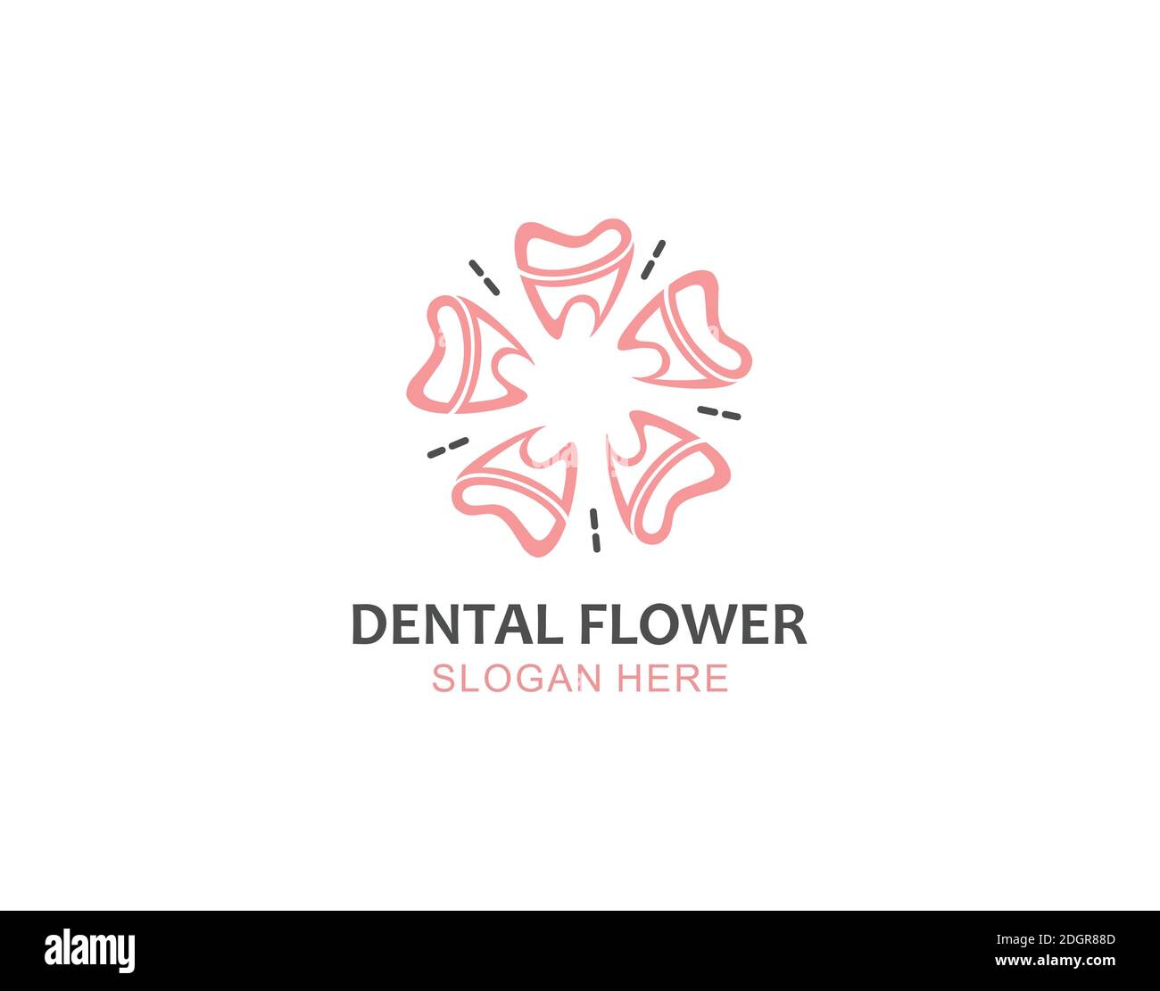 Motif dents et fleurs pour logo Dental Graphic inspiration Illustration de Vecteur