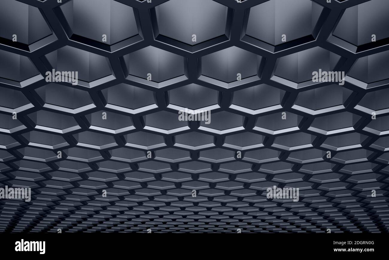 Motif hexagonal abstrait comme arrière-plan - Illustration 3D Banque D'Images