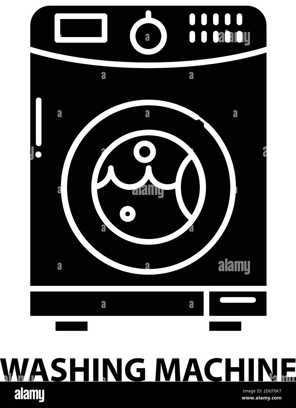 icône de machine à laver, signe vectoriel noir avec traits modifiables, illustration du concept Illustration de Vecteur