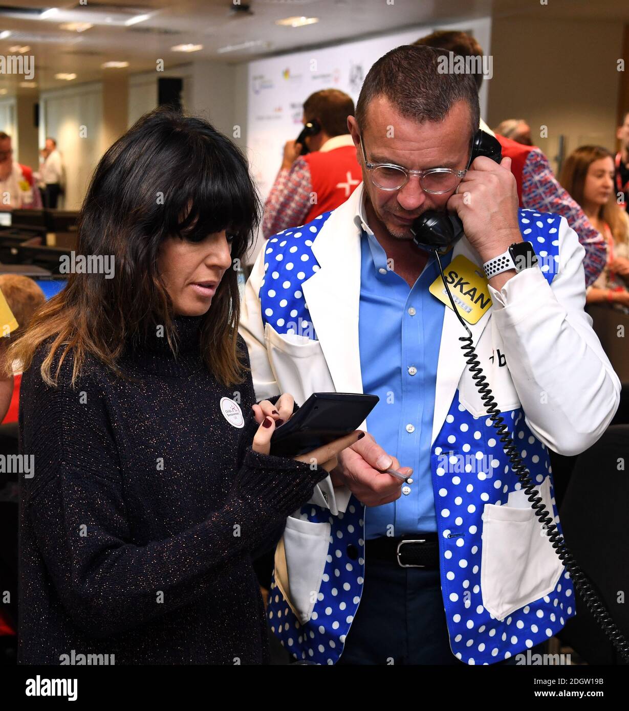 Claudia Winkleman lors de la 14ème Journée annuelle de la Charité de la BGC, organisée à BGC Partners, One Churchill place, Londres Banque D'Images