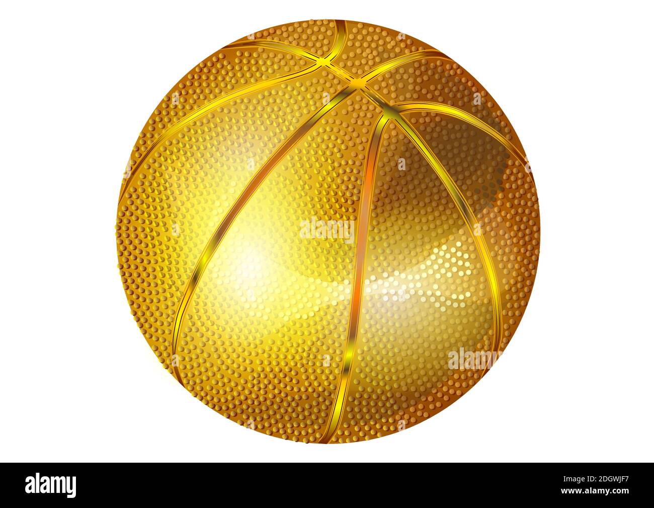 golden ball isolé sur fond blanc. basket-ball vectoriel Illustration de Vecteur