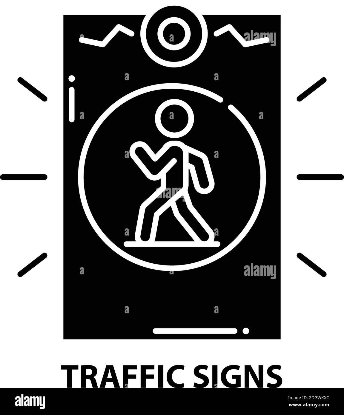 icône de symbole de signalisation routière, signe vectoriel noir avec traits modifiables, illustration de concept Illustration de Vecteur