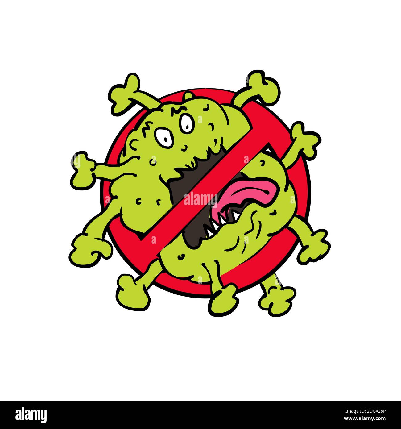 Stop coronavirus Cartoon Sign Banque D'Images