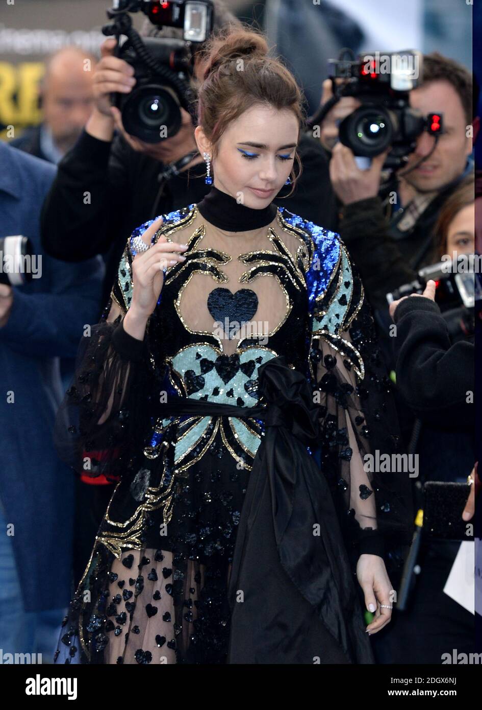 Lily Collins assistait à la première européenne extrêmement méchant, choquant Evil et Vile tenue à Curzon Mayfair, Londres, le 24 avril 2019. Le crédit photo devrait se lire comme suit : Doug Peters/EMPICS Banque D'Images