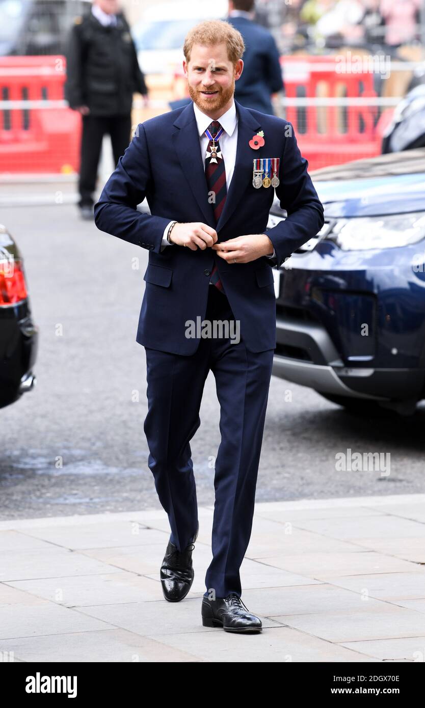 Le duc de Sussex assiste au service de commémoration d'Anzac Day et à l'action de grâce à l'abbaye de Westminster, à Londres. Le crédit photo devrait se lire comme suit : Doug Peters/EMPICS Banque D'Images